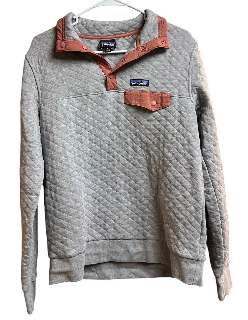 Patagonia Women's Organic Cotton Quilt Snap-T Pullover Gray Coral Medium